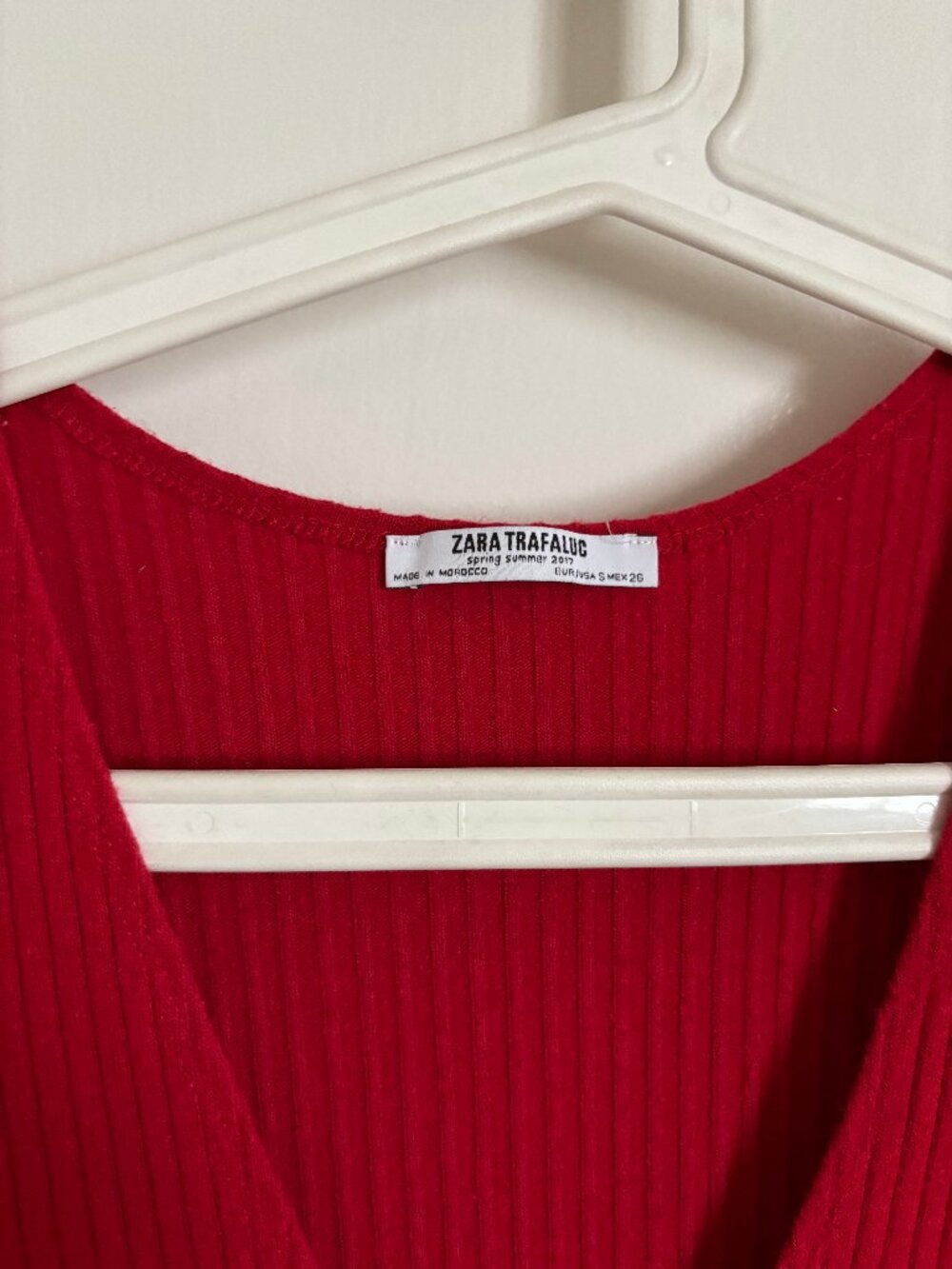Zara Red Ribbed Jumpsuit with Ruffles - Picture 4 of 8